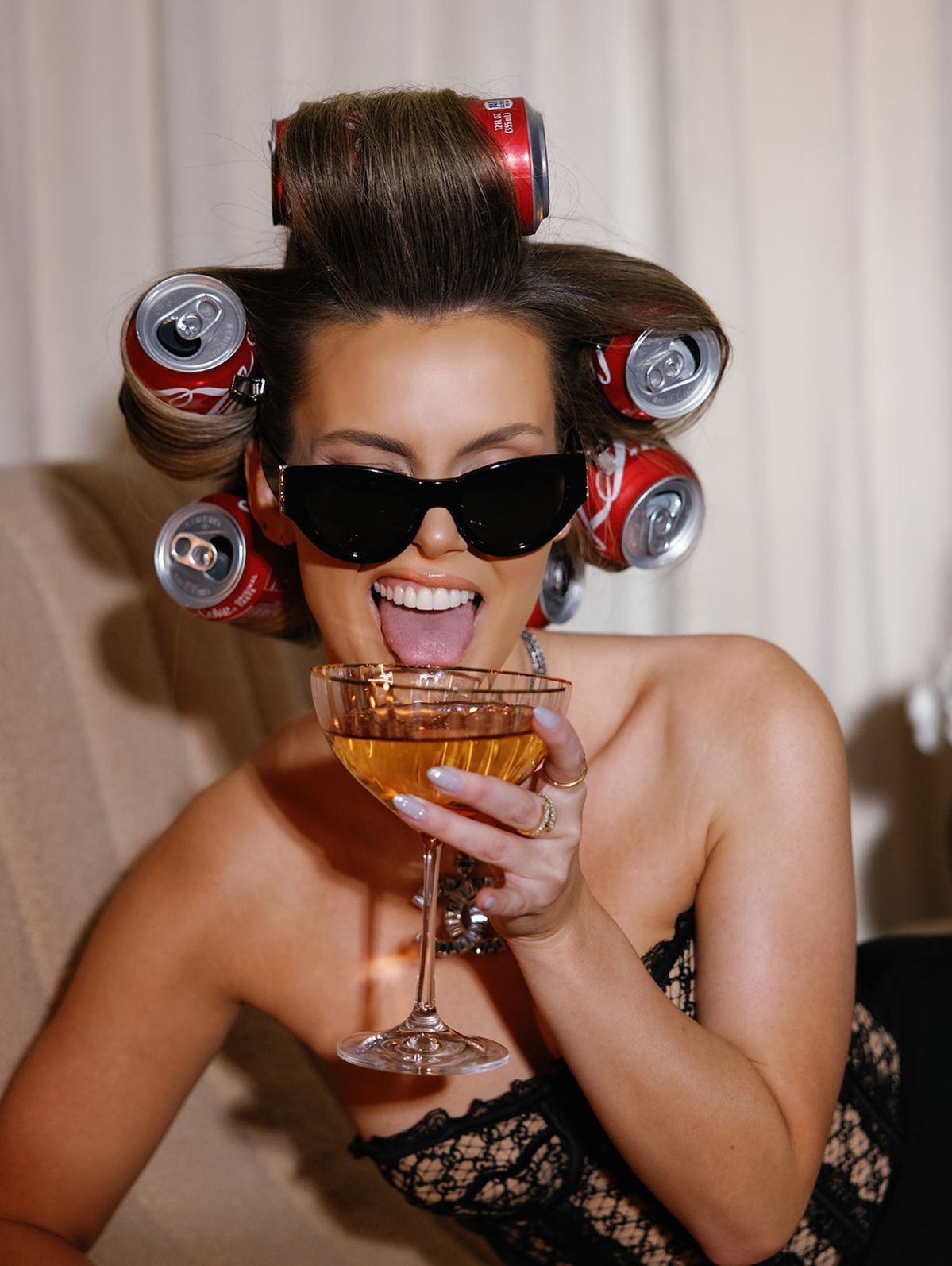 A member enjoying a celebratory drink